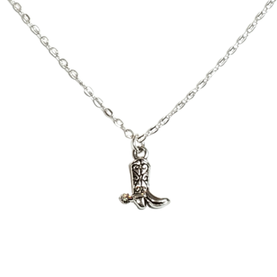 Dainty cowboy boot necklace