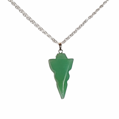 Green aventurine arrowhead necklace