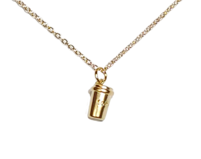 Dainty Coffee Cup Necklace for Layering