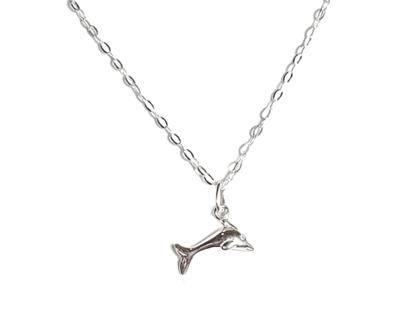 Adjustable Dainty Sterling Silver Dolphin Necklace