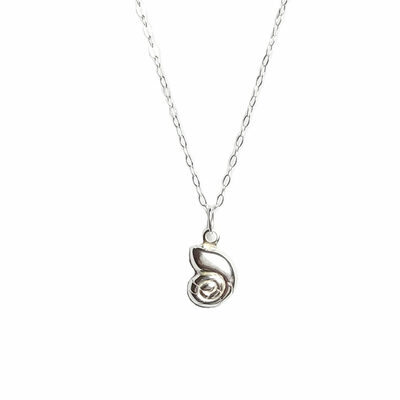 Dainty sterling silver conch shell necklace
