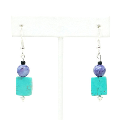 Turquoise colored magnesite earrings