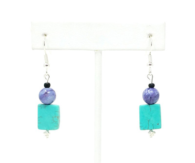 Turquoise Colored Magnesite Earrings