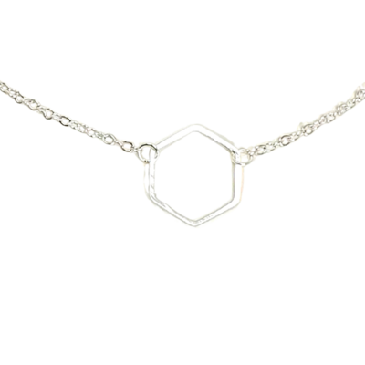 Geometric hexagon necklace
