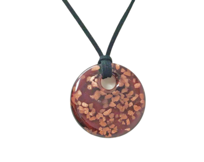 Purple Fused Glass with Copper Glitter Accents