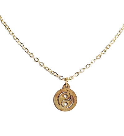 Wood Yin Yang Necklace with Adjustable Chain