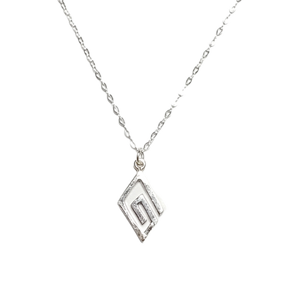 Sterling silver diamond shaped swirl necklace - Thumbnail 2