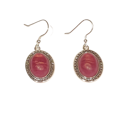 Red and gold dust earrings with sterling silver hooks