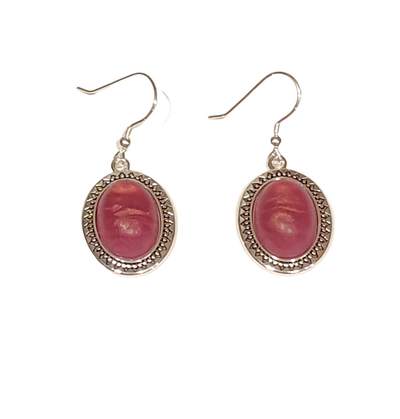 Red and Gold Dust Earrings with Sterling Silver Hooks