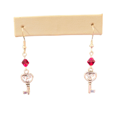 Celtic key  crystal rhinestone earrings