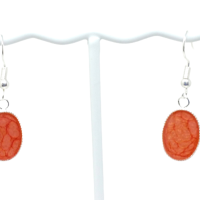 Red cells painted earrings