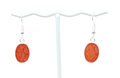 Red Cells Painted Earrings