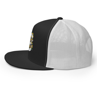 Purple yellow ecu coastal trucker cap