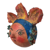 Coconut mask. Collectibles. Home decoration. Wall decoration. Interior decoration. Mexican mask. Mexican craft. Mexican Folk Art. - Thumbnail 2
