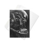 Alien Indulgence - Gothic Xenomorph Birthday Card, Messy Cake Encounter, Sci-Fi Horror Celebration, Unique Extraterrestrial Greeting-2