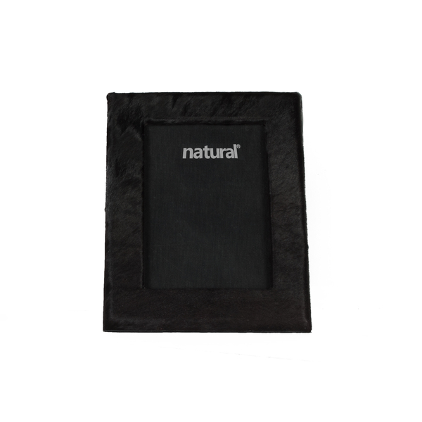Taj Hotel Home Decor Durango Cowhide Picture Frame | Black | 5"x7" | 676685042026