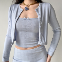 Sexy Hot Girl Suspender Long Sleeve Cardigan - Thumbnail 1