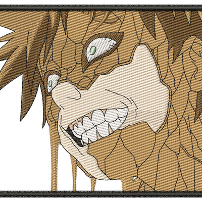 Anime machine embroidery pattern gaara face sand