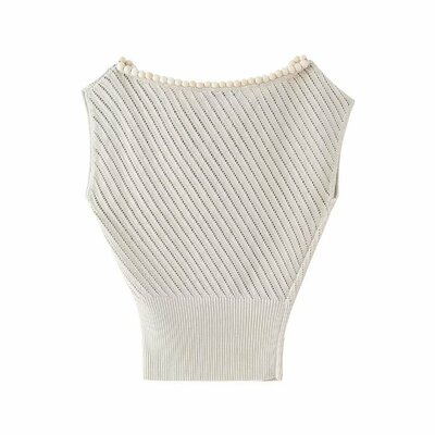 Relaxed ball jacquard mesh knit top