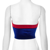 Blue and Red Contrast Tube Top - Thumbnail 2