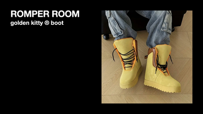 ROMPER ROOM boots - (gold kitty collection)