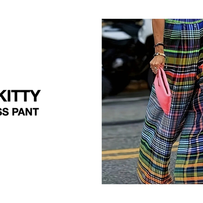 "plaid is for kittens" dress pant