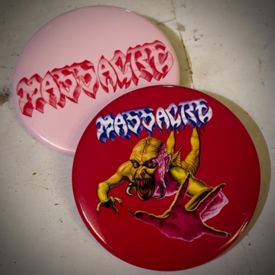 Massacre pin badge
