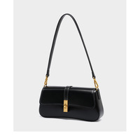 Genuine Leather Satchel Handbag for Women Vintage Handmade Shoulder Bag Black - Thumbnail 2