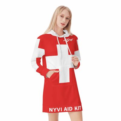 Nyvi aid hoodie dress red