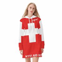 Nyvi Aid Hoodie Dress Red - Thumbnail 2