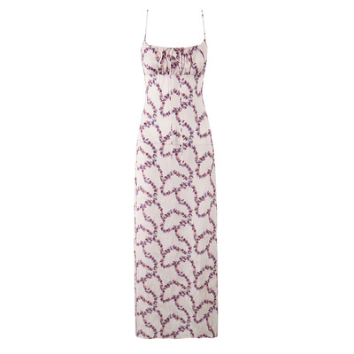 Floral suspender dress pure style waist hip dress - Thumbnail 2