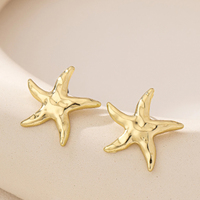 Women Girls Fashion Temperament Casual Exquisite Starfish Stud Earrings - Thumbnail 4