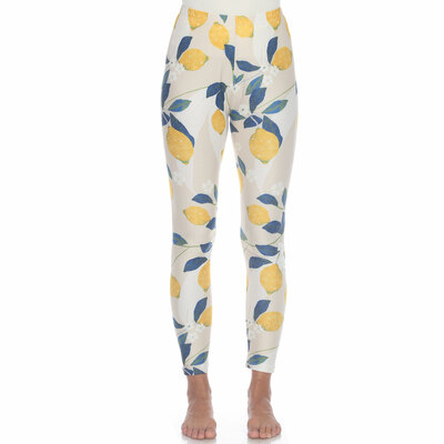 White mark women's super soft tropical printed leggings