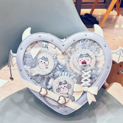 Transparent versatile crossbody shoulder bag heart itabag