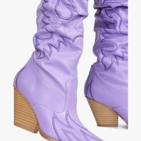 Over the Knee Western Cowboy Boots - Thumbnail 1