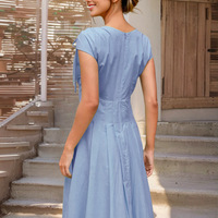 Women's elegant V-neck bandage A-line skirt - Thumbnail 3