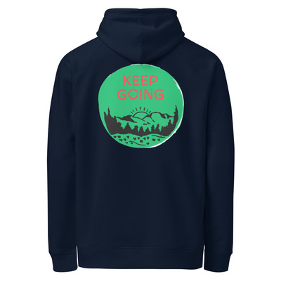 Unisex organic side pocket hoodie with front & back print
