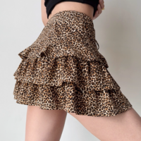 Leopard print cake skirt high waist A-line skirt - Thumbnail 2