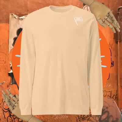 Pme fashion white flag unisex long sleeve tee