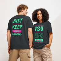 Custom Organic Ribbed Neck T-Shirt | Unisex Eco Front & Back Print - Thumbnail 12