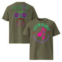Unisex Organic Cotton T-Shirt | Music Design Front & Back Print - Thumbnail 4