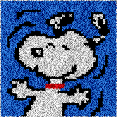 Children's rug making latch hooking kit (30x30cm) | cartoon dog