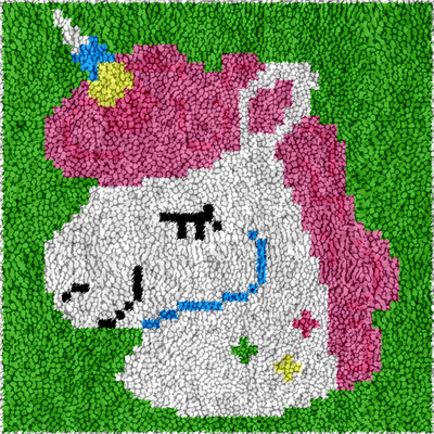 Children's rug making latch hooking kit (30x30cm) | unicorn - Thumbnail 3