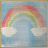 Children's Rug Making Latch Hooking Kit (30x30cm) | Rainbow - Thumbnail 1