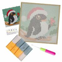 Children's Rug Making Latch Hooking Kit (30x30cm) | Penguin - Thumbnail 1