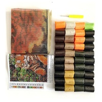 Rug Making Latch Hooking Kit (60x40cm Printed canvas) | Tiger Forest - Thumbnail 1