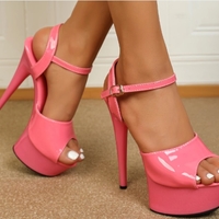 15cm high heels fish mouth open toe sequined sandals party shoes 5 colors - Thumbnail 4