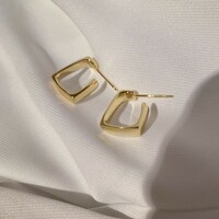 Fashion U-Shaped Square Hoop Earrings for Women  - Thumbnail 2