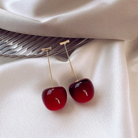 Fashion Red Cherry Drop Earrings For Women Jewelry  - Thumbnail 4