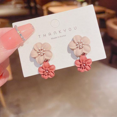 Flower drop dangle earrings for women